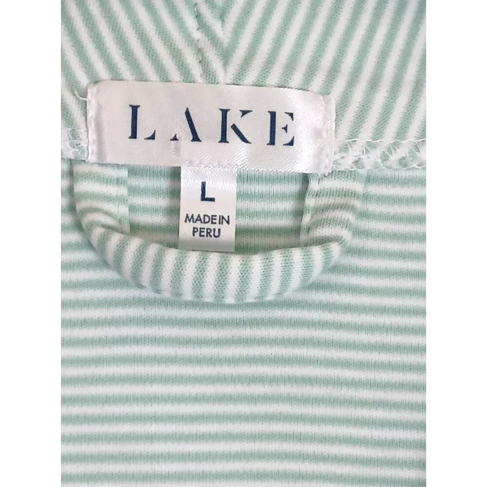 Lake Brand Peruvian Pima Cotton Robe Striped Large Coastal Grandmother Lounge